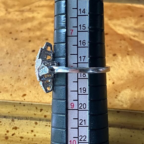 Natural Blue Apatite Moissanite Sterling Silver Starfish Ring Size 8 - Picture 7 of 8